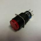 2ák. 2áll. Nyomókapcsoló 2xváltó 18x18mm/16mm szer. furat Piros vil. 5A 250V AC 3A 30V DC (420-427)