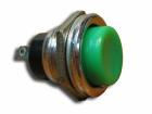 1ák. Nyomógomb 1x záró fém/zöld 2A 250V D=19/16mm (MF4733,09065)