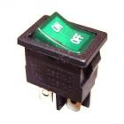 2ák. 2áll. Billenő 2x záró fek/zöld  6A 250V 15x21mm világító ON/OFF (5567)