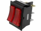 2x1ák. 2áll. Billenő 2x záró fek/pir.VIL. 10A 250 V  23x30mm R1390PBB SCI